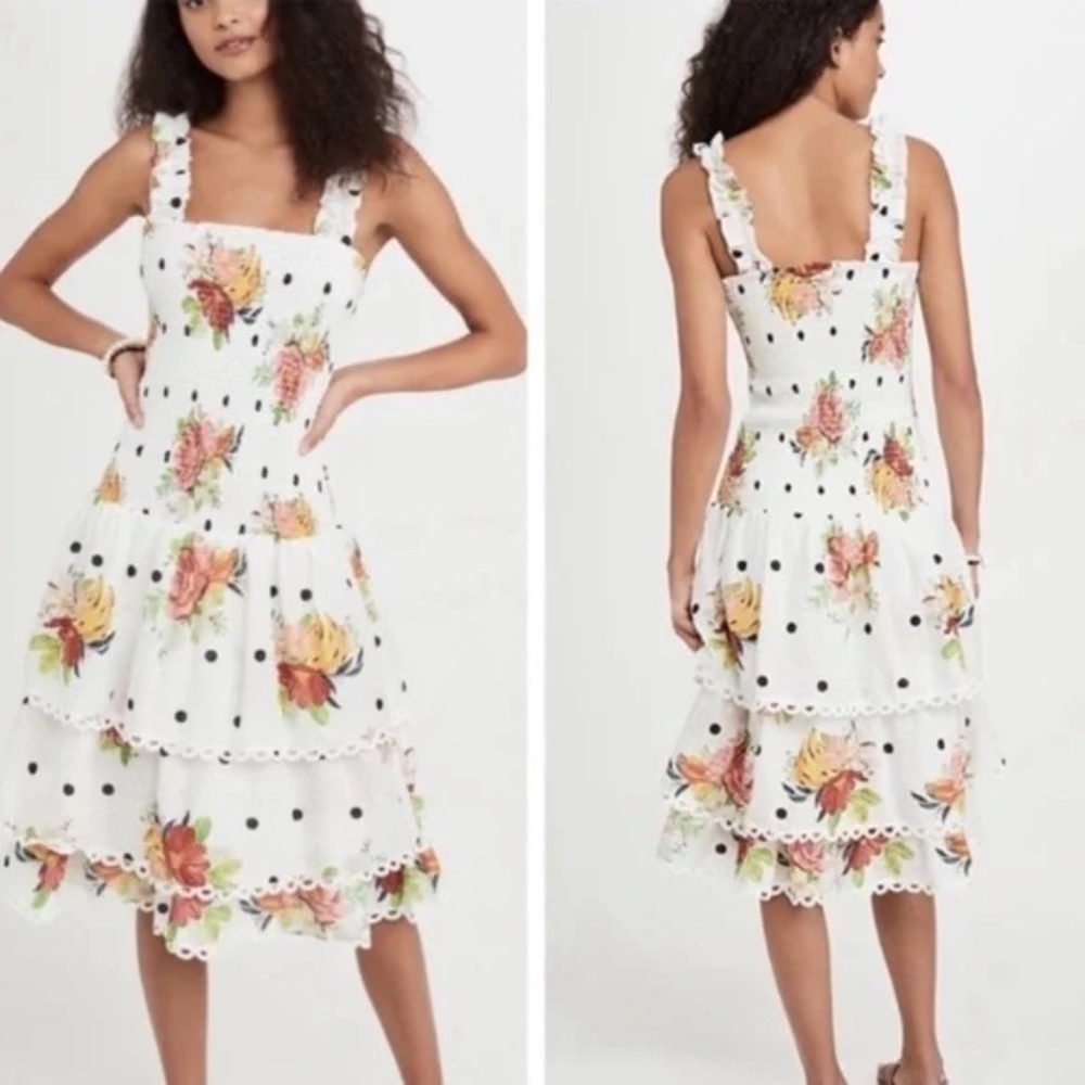 FARM RIO Nanaju White Midi Dress Size X-Small NWT